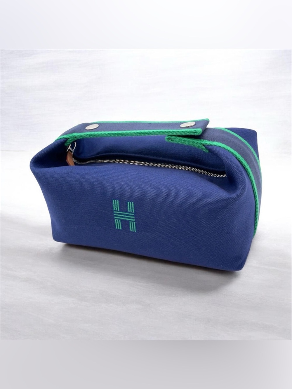 AUTH Hermès Bride-a-brac PM Handbag Pochette in Navy Canvas AUTHENTIC HERMES